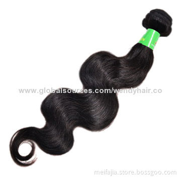 Hair Weaves, Body Wave, Virgin Brazilian Hair, Wholesale Price on Promotional, 12-28-inch Length